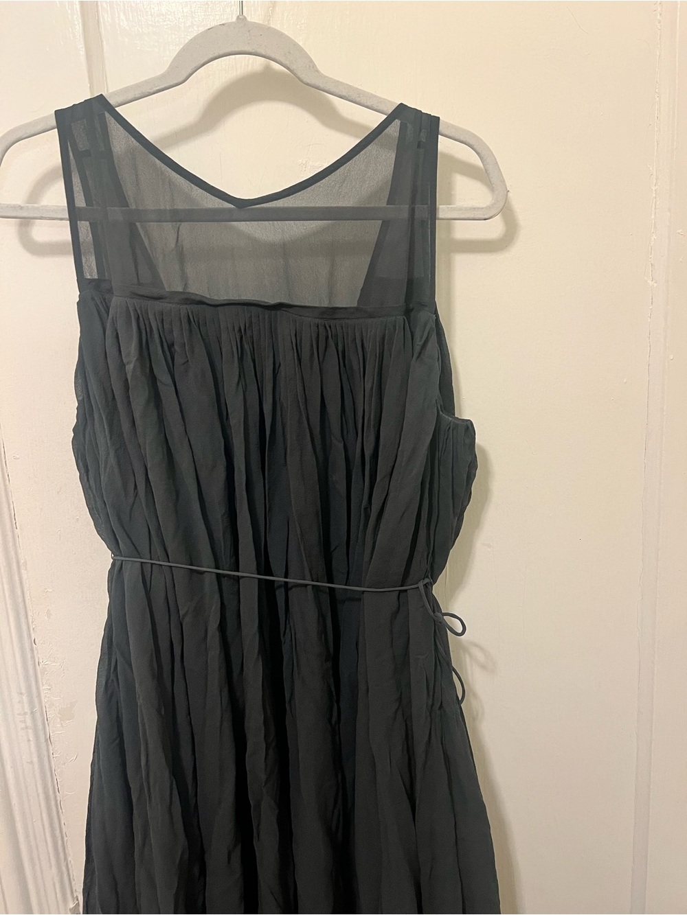 Eileen Fisher Dark Grey Midi Dress 100% Silk - Picture 3 of 4